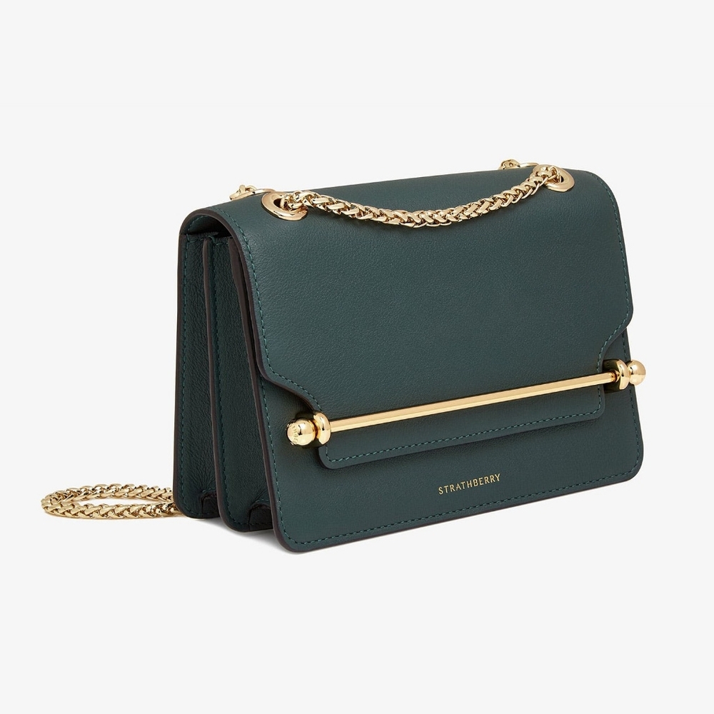Strathberry East/West Mini in Bottle Green